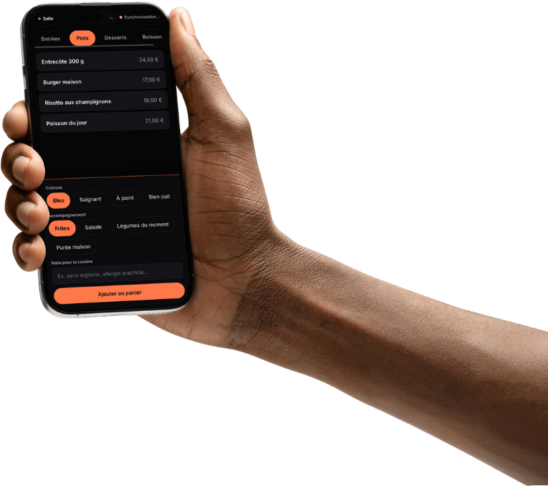 Flint — prise de commande sur mobile, en salle