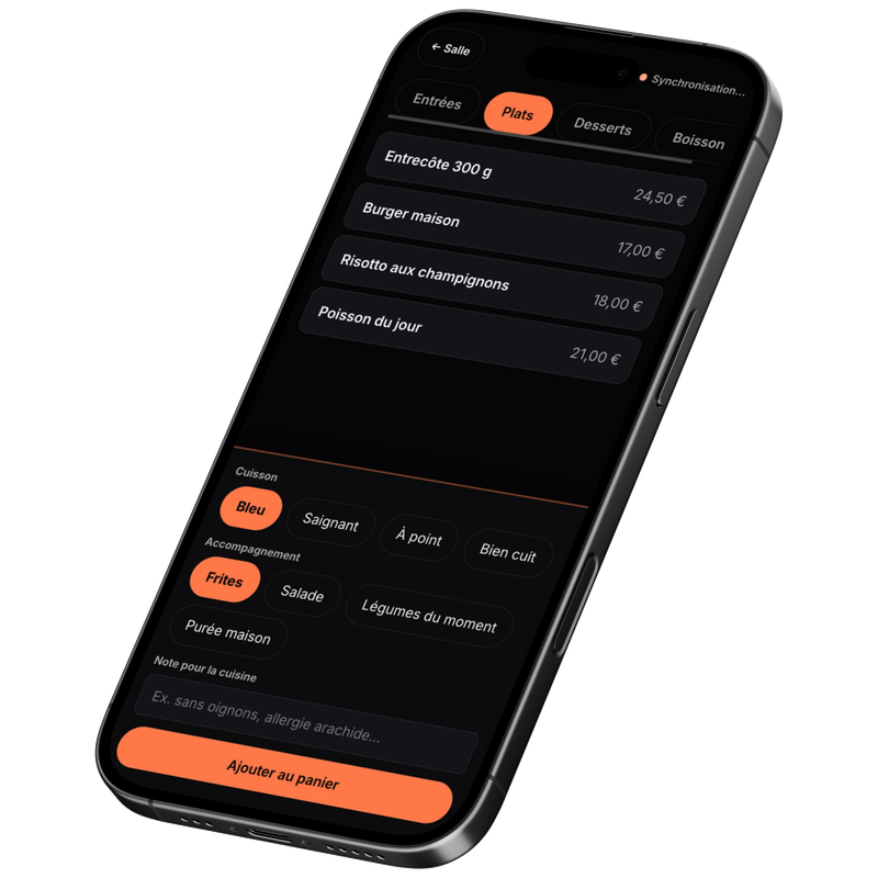 Prise de commande Flint sur mobile